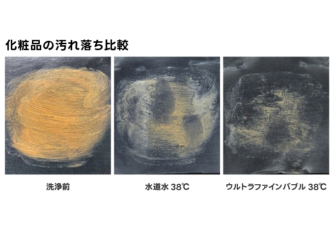 化粧品の汚れ落ち比較実験